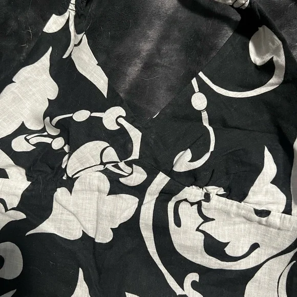 Old Navy Black & White Long Sundress with Liner Tied Behind Neck Size Medium - Picture 4 of 5